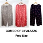 PALAZZO -COMBO OF 3-FREE SIZE