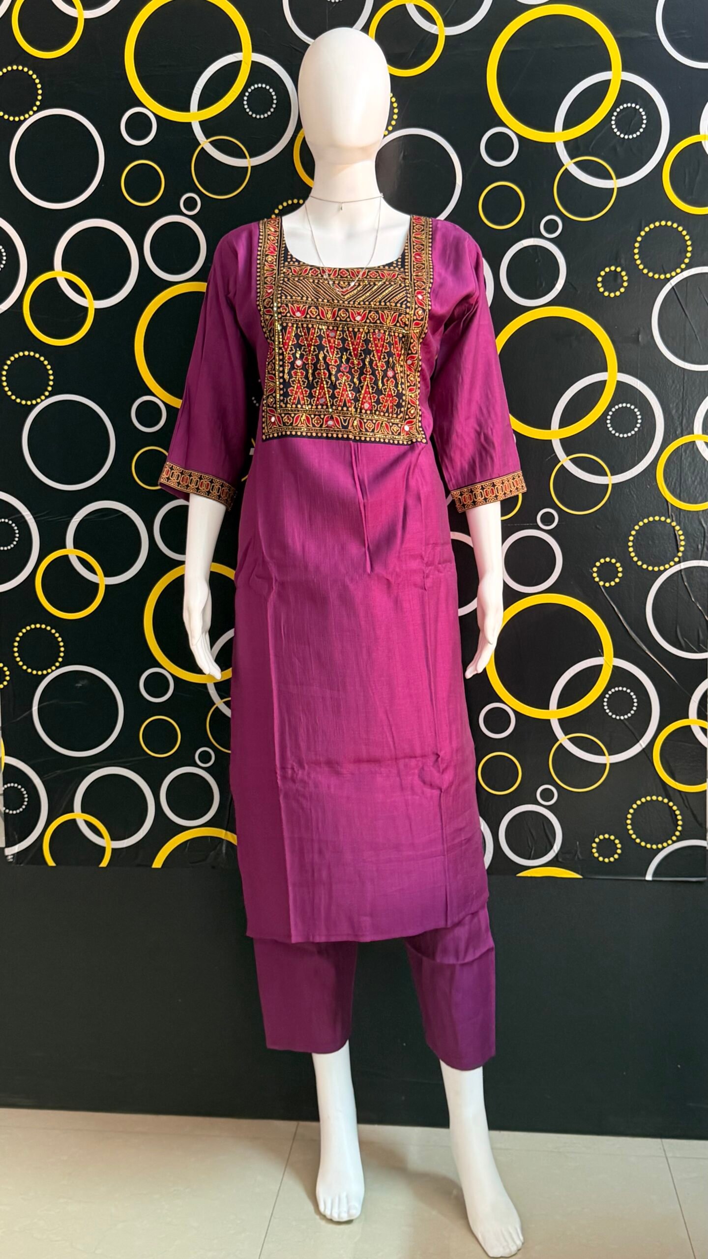 IMG_4282 HANDWORK KURTI TOP & BOTTOM - Image 1